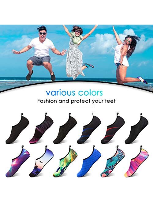OYODSS Water Shoes Quick-Dry Outdoor Beach Swim Sports Barefoot Aqua Yoga Socks for Women Men (Waterproof Pouch Included)