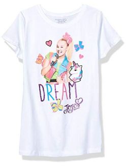 JoJo Siwa Girls' Dream & Unicorns Short Sleeve Tee