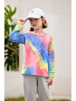 Girls Casual Tie Dye Crewneck Long Sleeve Sweatshirt for 4-12 Years