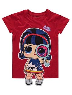L.O.L. Surprise! Girls Short Sleeve Graphic Dolls Glitter T-Shirt