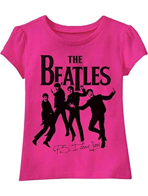 The Beatles P.S. I Love You Toddler Girls' T-Shirt, Pink