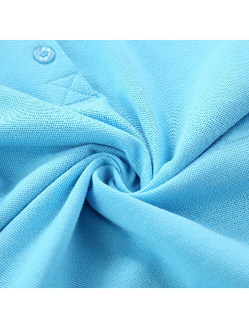 Bienzoe Girl's School Uniform Breathable Short Sleeve Polo 2pcs Pack