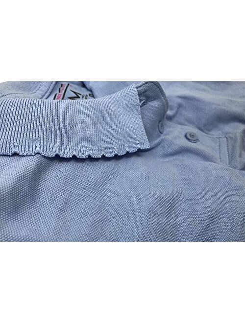 Andrew Scott Basics 5-Pack Girls' Short Sleeve Pique Polo Shirts/School Uniform Polo Shirts