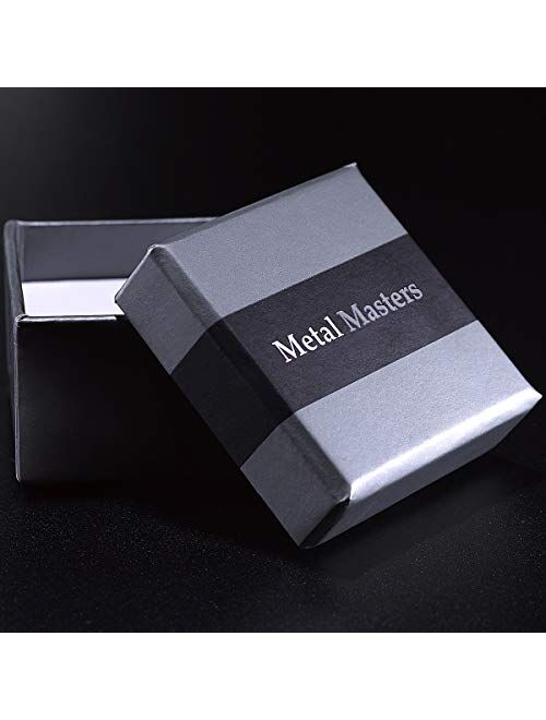 Metal Masters Co. Titanium Men's Wedding Band Engagement Ring with 9 Large Princess Cut Cubic Zirconia