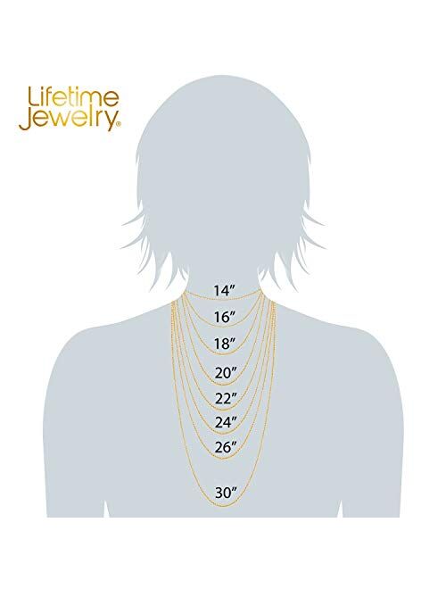LIFETIME JEWELRY 1mm Rope Chain Necklace 24k Real Gold Plated for Women and Men