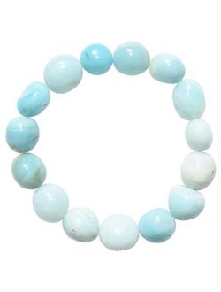 Zenergy Gems Charged Natural Gemstone Crystal Nugget Bead Bracelet + Selenite Charging Heart [Included]