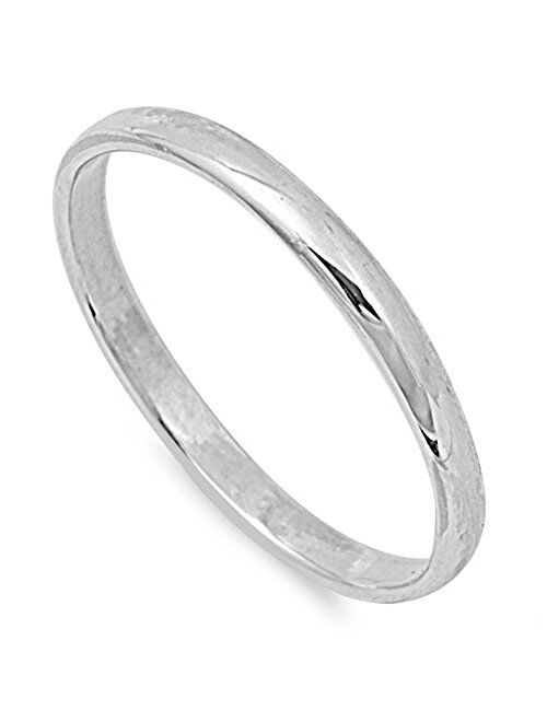 CHOOSE YOUR WIDTH Sterling Silver Wedding Band Comfort Fit Ring 2mm-10mm Sizes 2-15