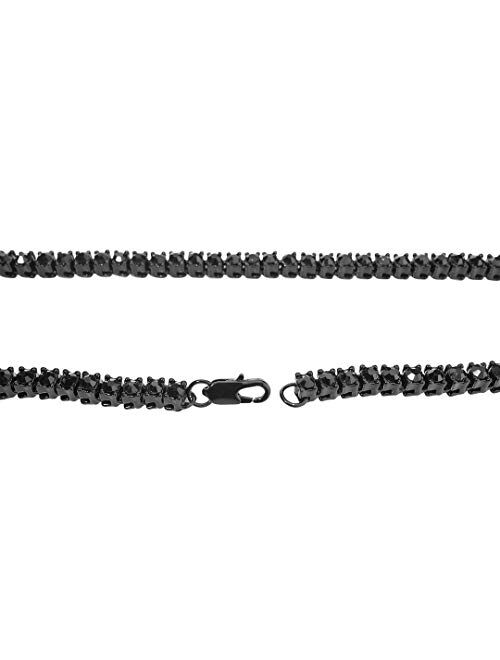 NIV'S BLING Tennis Chain for Men and Women 14K Gold Plated Iced Lab Diamond 1 Row Necklace (Yellow/Black/White/Canary)