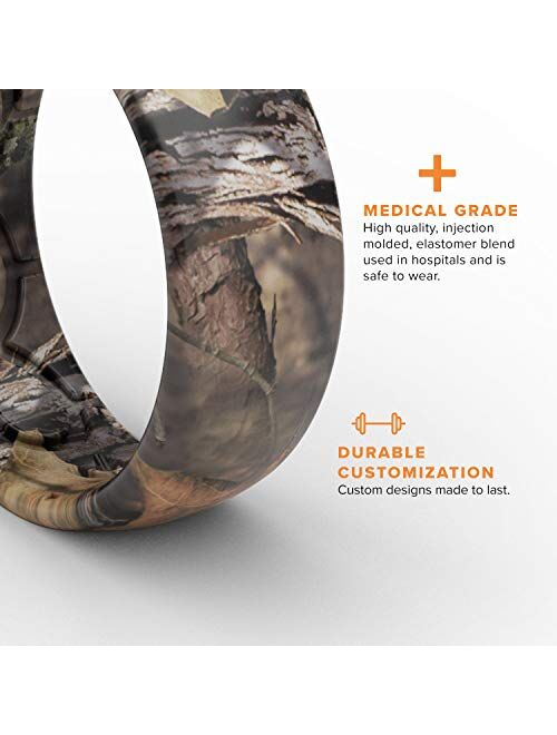 Mossy Oak Camo Silicone Ring by Groove Life - Breathable Rubber Wedding Rings for Men, Lifetime Coverage, Unique Design, Comfort Fit Ring