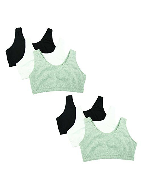 Fruit of the Loom Women's Built-up Tank Style Sports Bra, 6-Pack