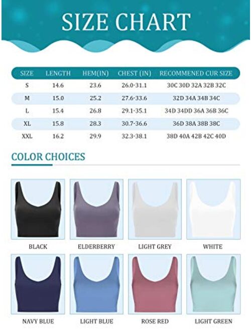Crop Tops for Women V Neck Cami Padded Yoga Sports Bras Summer Cute Sleeveless Shirts Workout Tank Tops for Teen Girls
