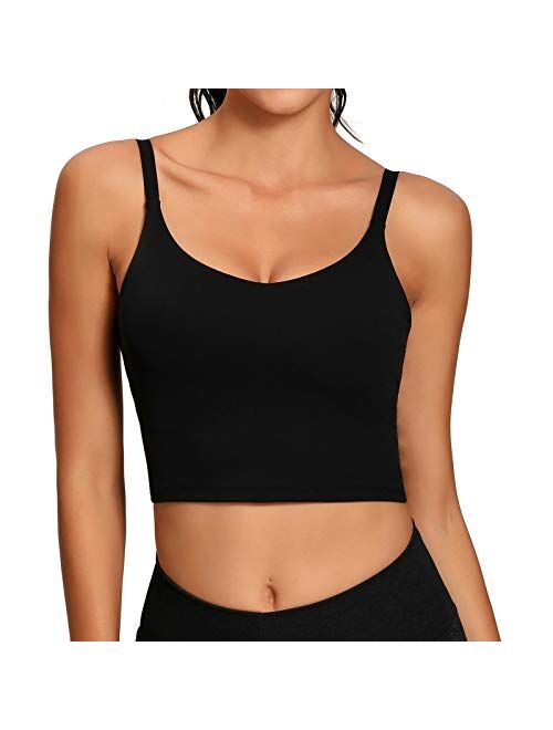 MAVOUR COUTURE Women Padded Sports Bra Cami Crop Tank Top with Built in Bra for Fitness Running Yoga 