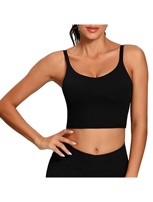 MAVOUR COUTURE Women Padded Sports Bra Cami Crop Tank Top with Built in Bra for Fitness Running Yoga 