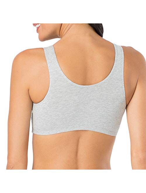 Fruit of the Loom Women's Built Up Tank Style Sports Bra, 3-Pack