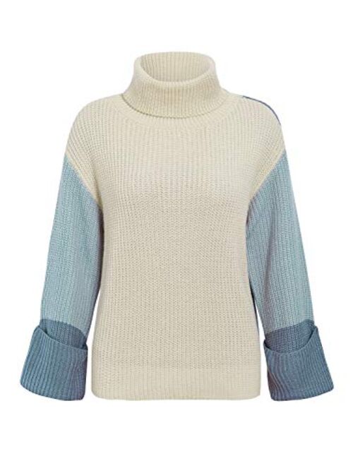 BerryGo Women's Casual Long Sleeve Turtleneck Sweater Pullover Knit Jumper