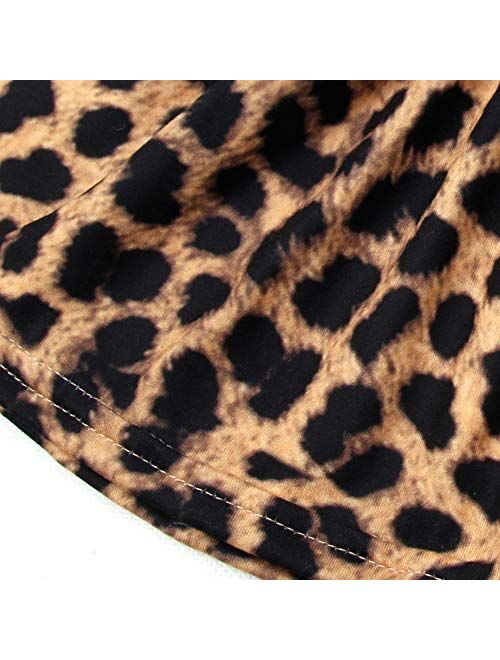 QLIyang Girls Ruffle Leggings Leopard Print Bell Bottoms Flare Pants