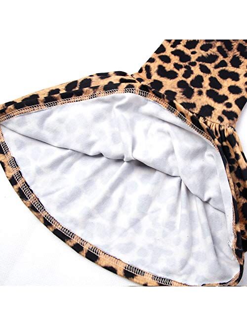 QLIyang Girls Ruffle Leggings Leopard Print Bell Bottoms Flare Pants