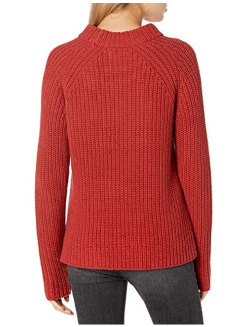 Amazon Brand - Goodthreads Women's Relaxed Fit Cotton Shaker Stitch Mock Neck Sweater