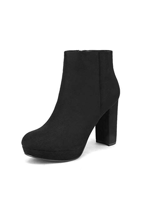 DREAM PAIRS Women's Stomp High Heel Ankle Boots