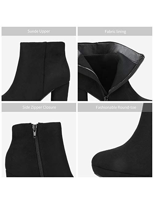 DREAM PAIRS Women's Stomp High Heel Ankle Boots