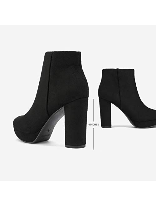 DREAM PAIRS Women's Stomp High Heel Ankle Boots