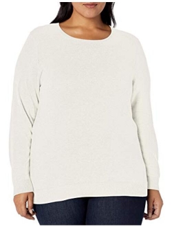 Essentials Womens Plus Size Lightweight Crewneck Cardigan Sweater