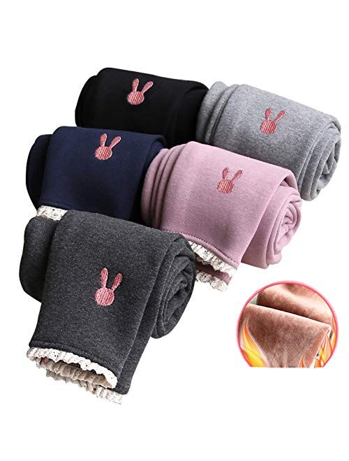 Govc Girls Winter Warm Fleece Lined Leggings Kids Thick Velvet Tights Pants