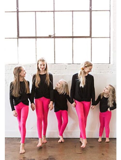 POPINJAY Premium Soft Girls Leggings - Best High Waist Ankle Length 4-Way Stretchy Leggings for Toddlers and Big Kids