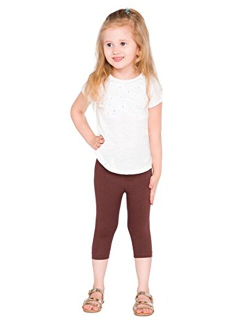 hi!mom Girls Cropped Cotton Leggings Basic Plain Kids Capri Pants Age 2-13