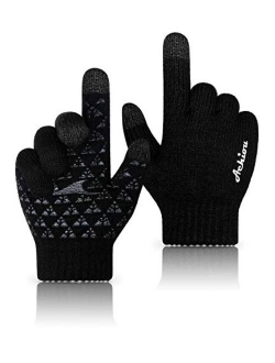 Winter Knit Gloves Thicken Warm Touchscreen Thermal Soft Lining Texting Generation Upgraded