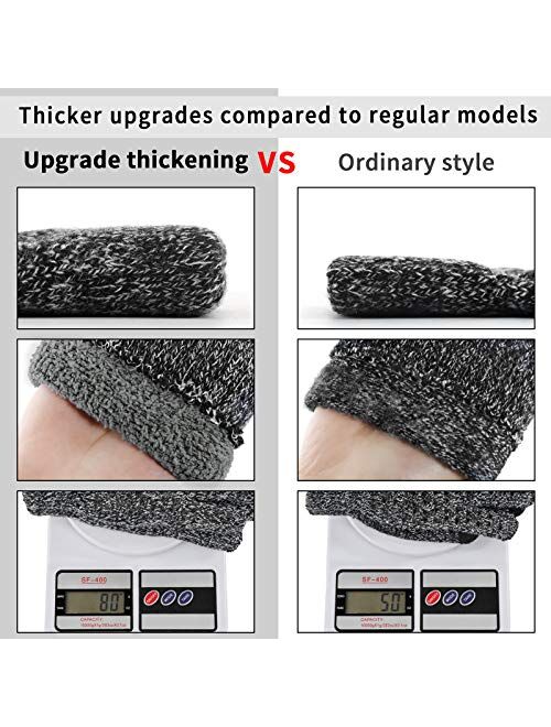 Achiou Winter Knit Gloves Thicken Warm Touchscreen Thermal Soft Lining Texting Generation Upgraded