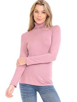 MINEFREE Women's Lightweight Long Sleeve Turtleneck Top Pullover Sweater (S-3XL)