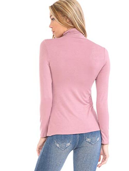 MINEFREE Women's Lightweight Long Sleeve Turtleneck Top Pullover Sweater (S-3XL)