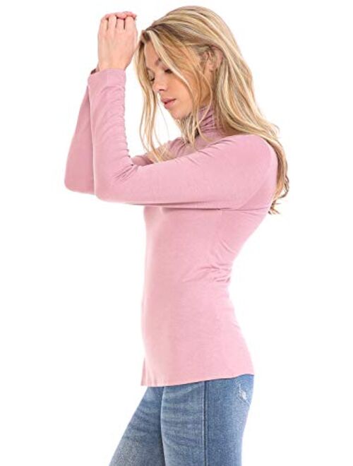 MINEFREE Women's Lightweight Long Sleeve Turtleneck Top Pullover Sweater (S-3XL)