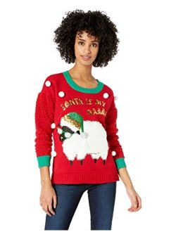 Juniors Jolly Santa Tunic Christmas Sweater
