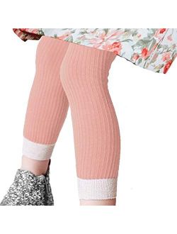 COTTON DAY 2 Pairs Rib Cotton Knit Kids Girls Fashion Footless Ankle Legging