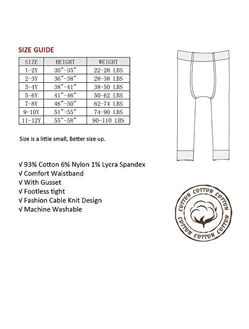 COTTON DAY 2 Pairs Rib Cotton Knit Kids Girls Fashion Footless Ankle Legging