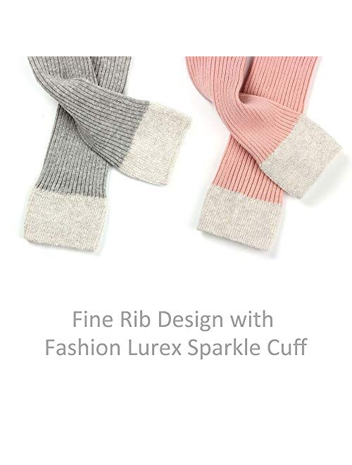 COTTON DAY 2 Pairs Rib Cotton Knit Kids Girls Fashion Footless Ankle Legging