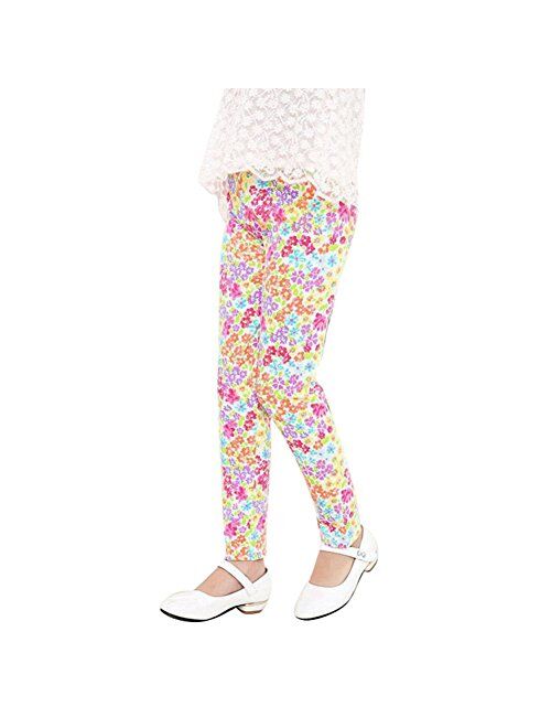 Weixinbuy Kid Girls Floral Print Leggings Slim Long Pants Tights Trousers