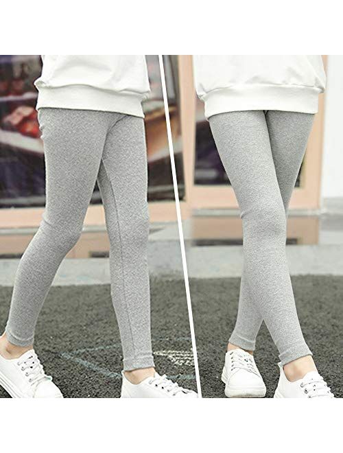 Auranso Toddler Girls Leggings Basic Full Length Cotton Tights Pants 2-10 Years