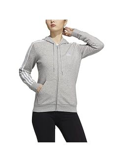 Women's Essentials Cotton Fleece 3-Stripe Full Zip Hoodie