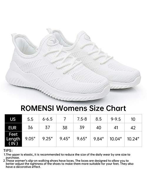 RomenSi Womens Memory Foam Slip on Walking Shoes Tennis Running Sneakers(US5.5-10 B(M)
