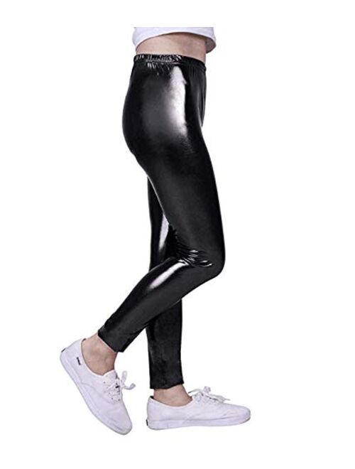Fitcat Kids Toddler Girls Faux Leather Pants Shiny Strech Leggings Tights