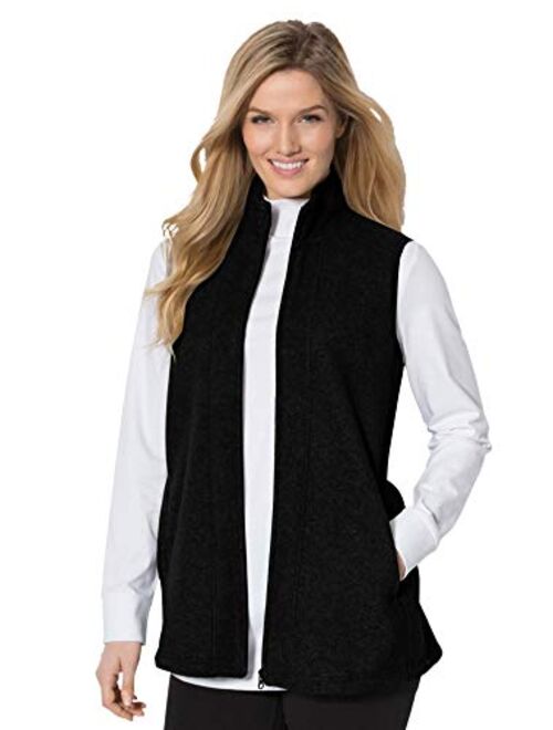Woman Within Women's Plus Size Zip-Front Microfleece Vest