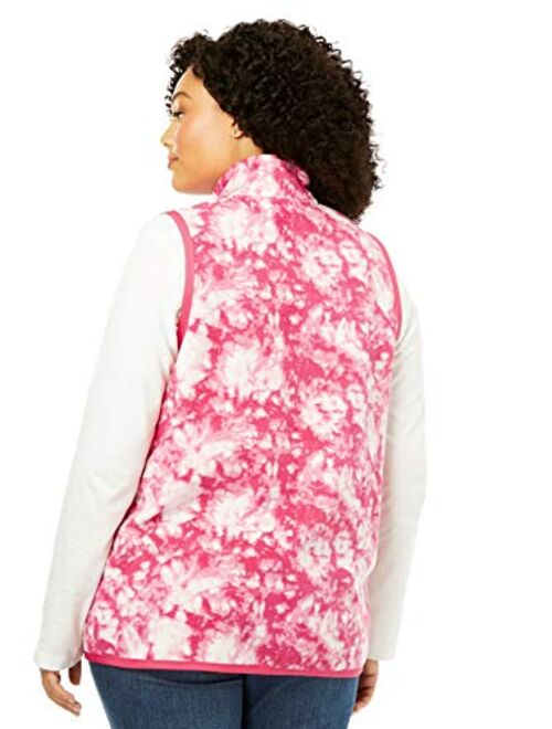 Woman Within Women's Plus Size Zip-Front Microfleece Vest