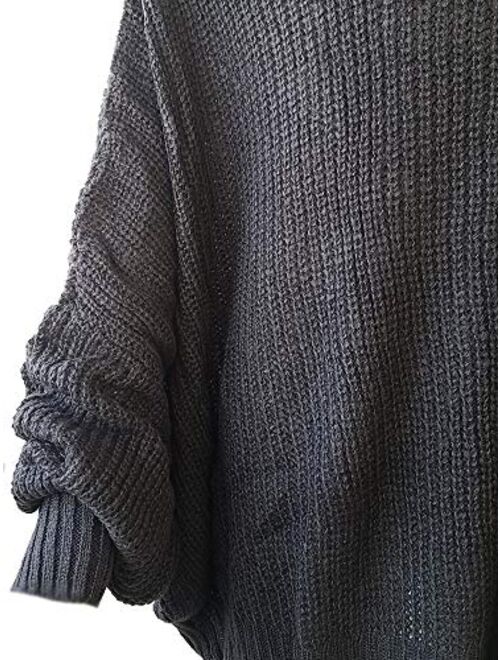 GOLDSTITCH Women's Off Shoulder Batwing Sleeve Loose Oversized Pullover Sweater Knit Jumper
