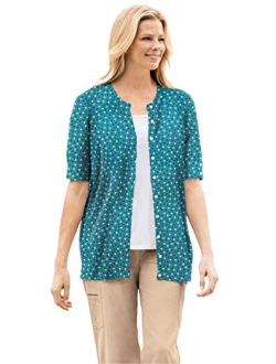 Women's Plus Size Perfect Elbow-Length Sleeve Cardigan Sweater