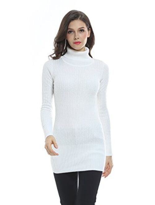 Sofishie Fashion Cable Knit Turtleneck Long Sweater
