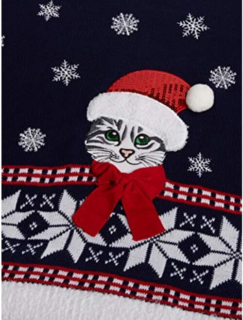 Blizzard Bay Women's Ugly Christmas Cat Sweater