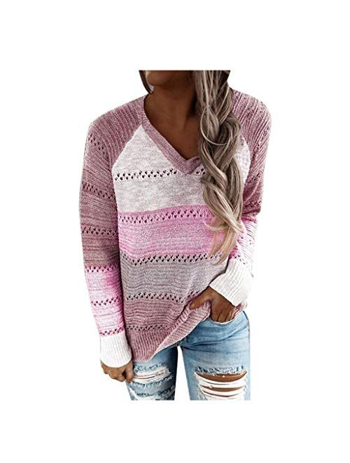 ANOKA Fuzzy Pullover Sweaters for Women Hollow Out Hoodies